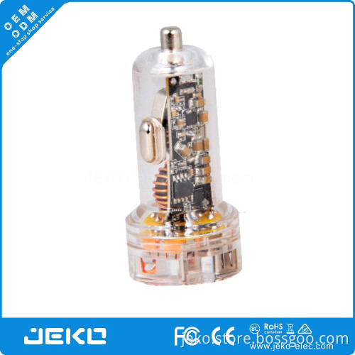 Clear plastic QC 3.0 car charger transparent car charger visiable quality